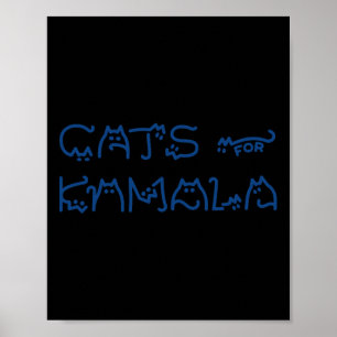 Poster Dames Kamala Typographie Chat Alphabet Cute Sim