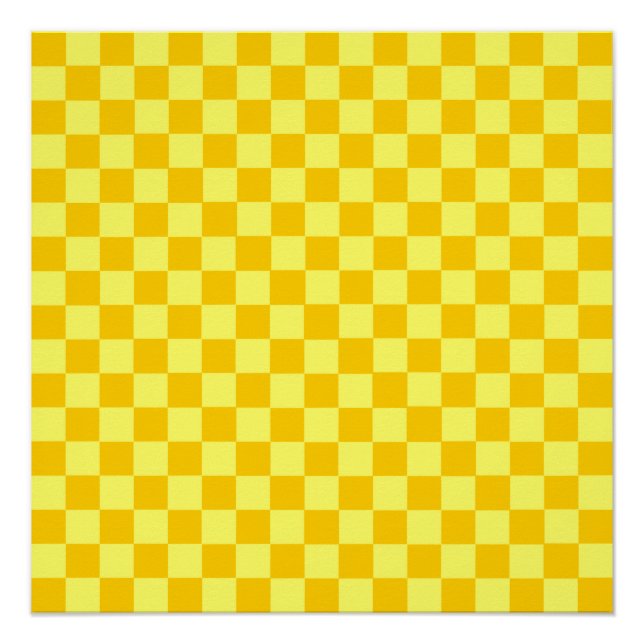 Poster Damier jaune de classique de combinaison (Devant)