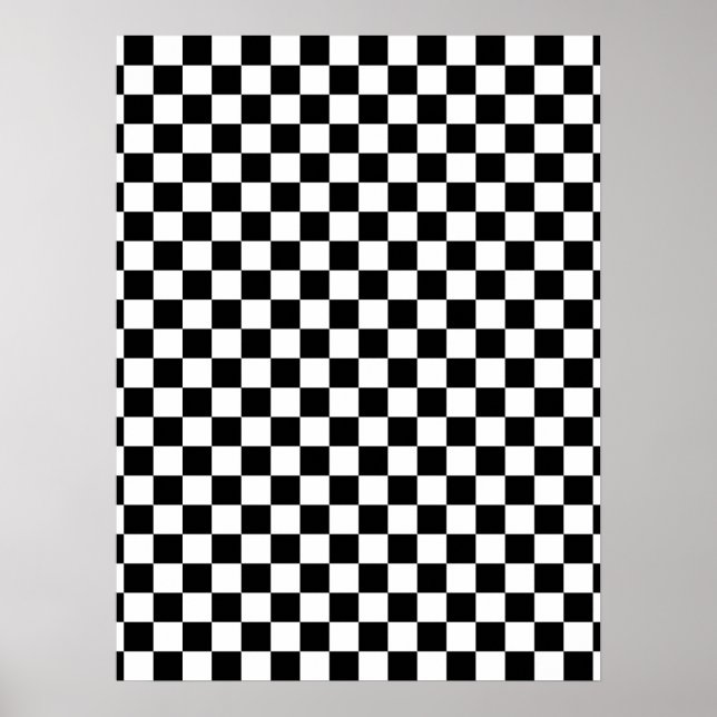 Poster Damier noir et blanc (Devant)