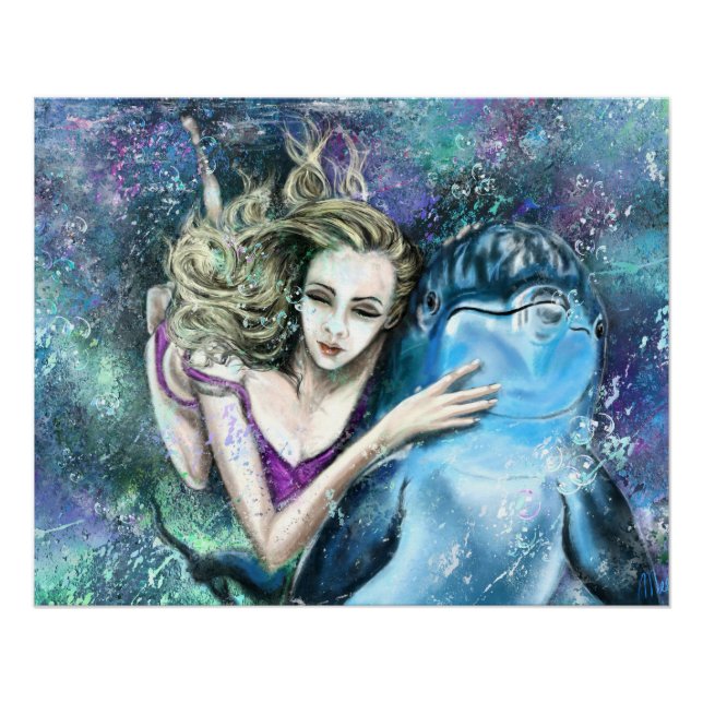 Poster d'amis pour les femmes et les dauphins - Pe (Devant)
