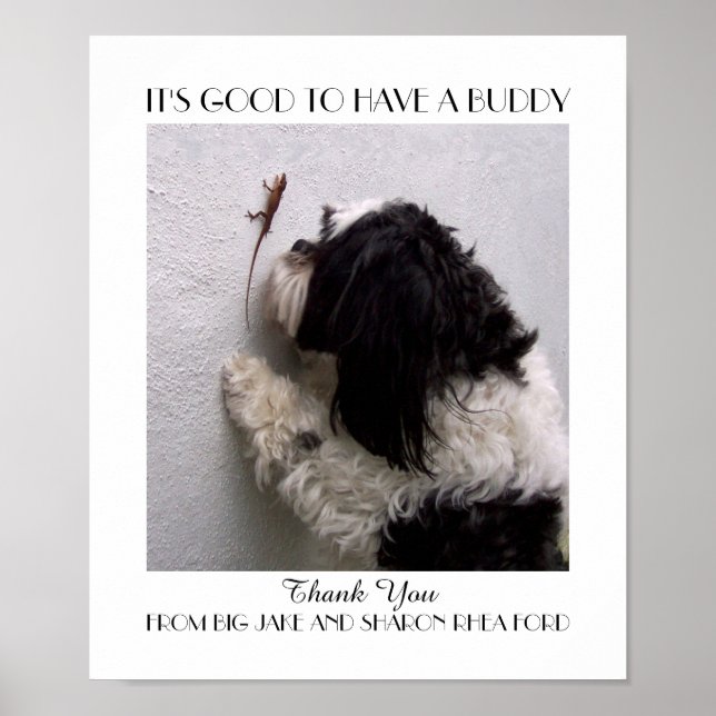 Poster d'amitié Buddy avec mon chien (Devant)