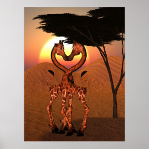 Poster d'amour de la Giraffe
