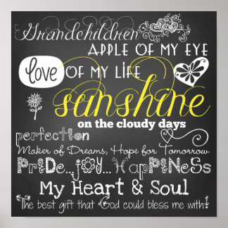 Poster d'amour et d'inspiration pour petits-enfant