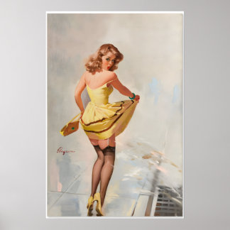 Poster Dampened Doll Vintage Style Elvgren Sexy Girl