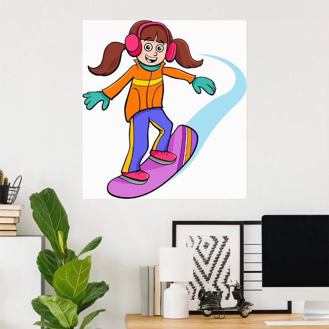 Poster d'amusement de snowboard Girl Snow (Créateur téléchargé)