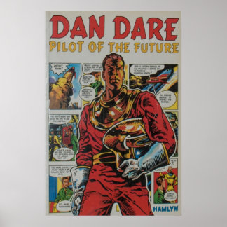 Poster Dan Dare rétro bande dessinée art