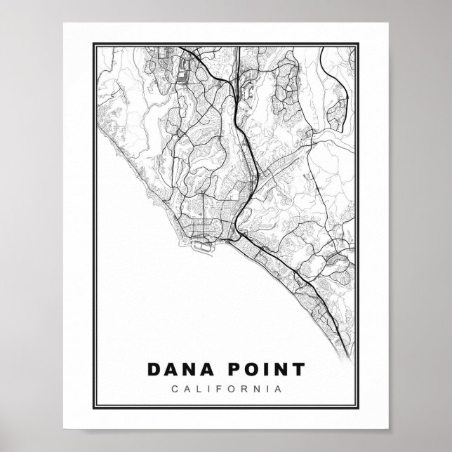 Poster Dana point map (Devant)