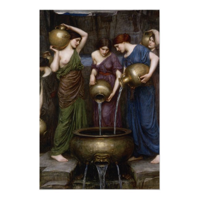 Poster Danaides Waterhouse Art Vintage (Devant)