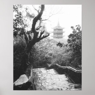 Poster Danang Vietnam, vue du temple Marble Mountain