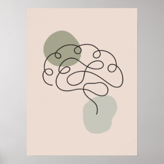 Poster d'anatomie cérébrale d'art minimal