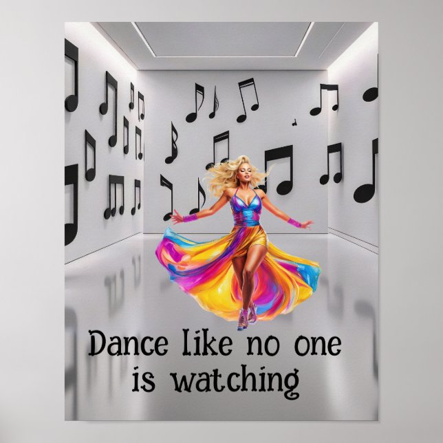 Poster Dance like no one is watching  (Devant)