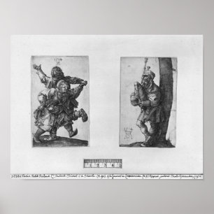 Poster Dancing Peasants and a Bagpipe Player, 1514