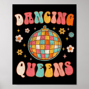 Poster Dancing Queen Retro Bridesmaids 70's Disco Bachelo