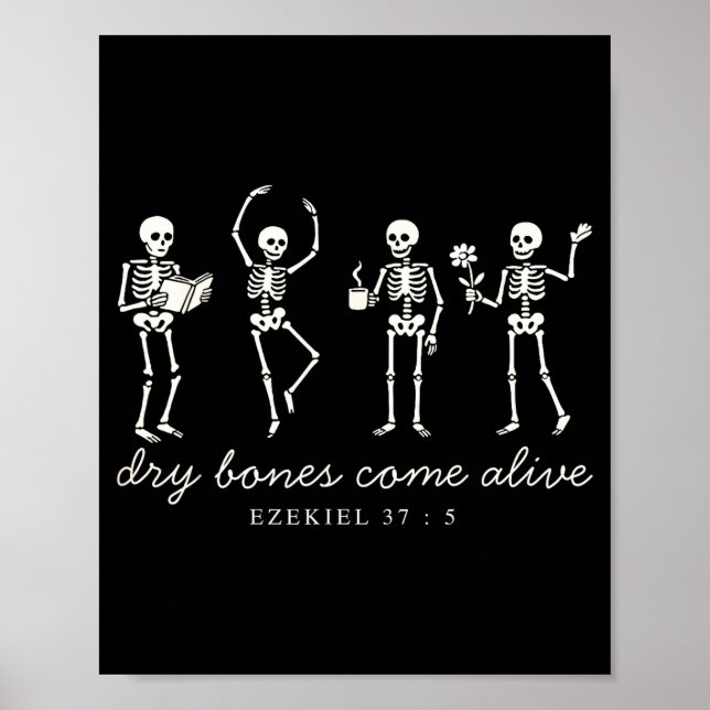 Poster Dancing Skeleton Dry Bones Come Alive Christian Ha (Devant)