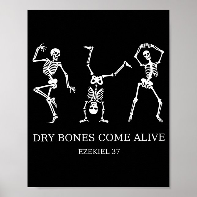Poster Dancing Skeleton Dry Bones Come Alive Christian Ha (Devant)