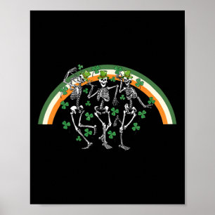 Poster Dancing Skeleton St Paddy's Day Irish Beer Drinkin