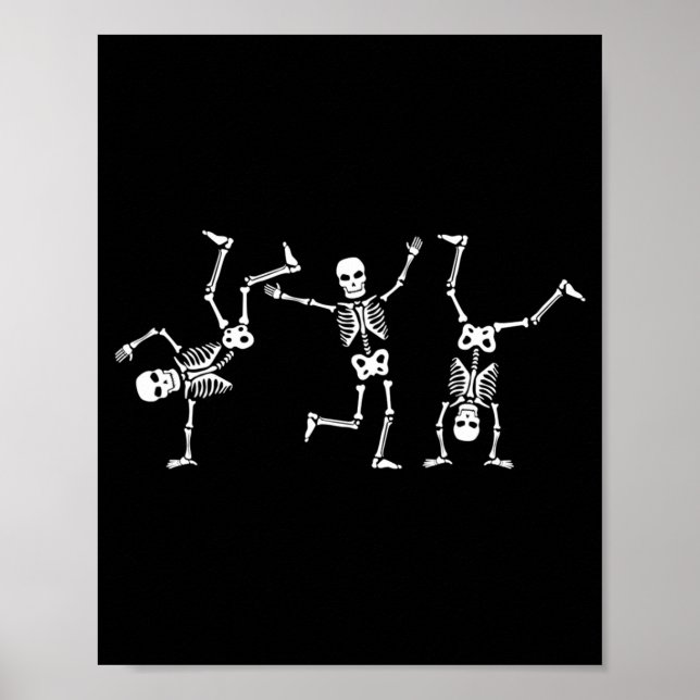Poster Dancing Skeletons Dance Challenge Halloween effray (Devant)