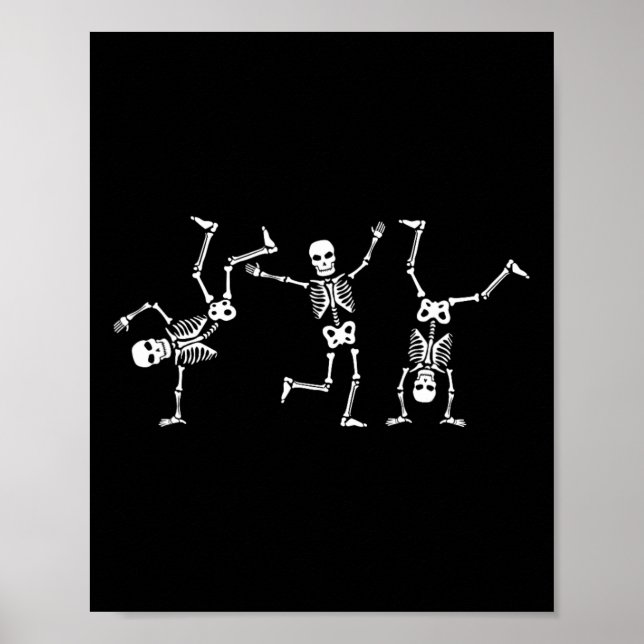 Poster Dancing Skeletons Dance Challenge Halloween effray (Devant)