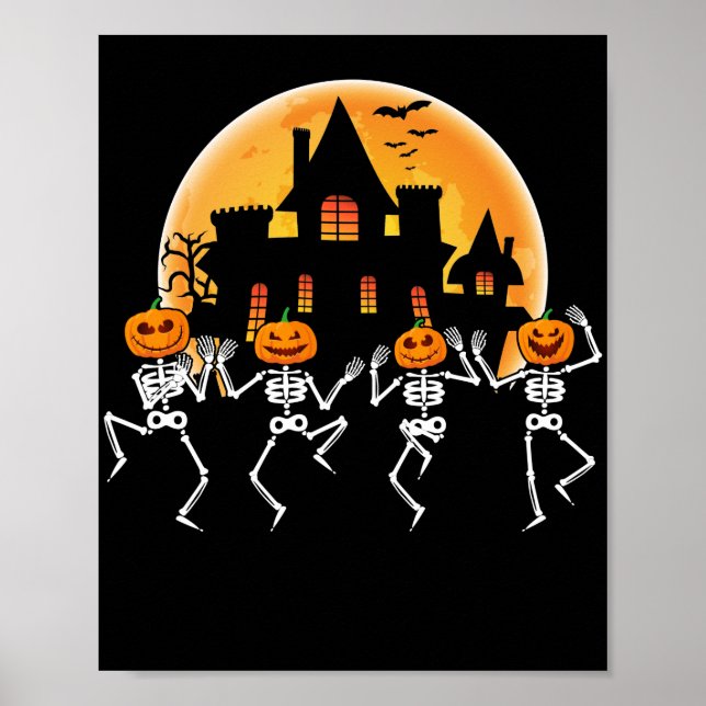 Poster Dancing Skeletons Dance Challenge Halloween effray (Devant)