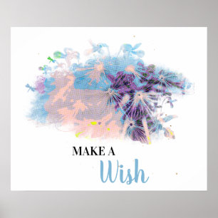 Poster *~* DANDELION Abstrait Faire un voeu