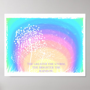 Poster Dandelion coloré Gradient arc-en-ciel Motivationne