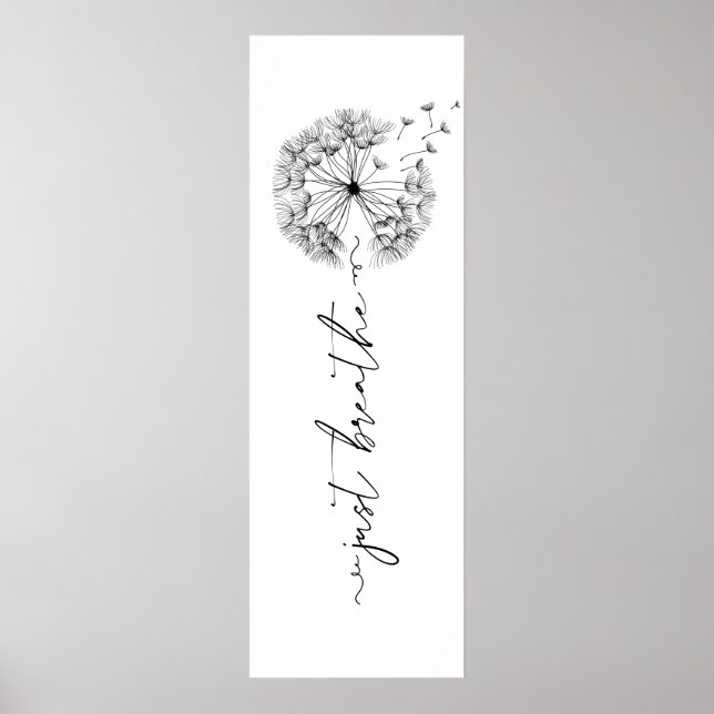 Poster Dandelion dans le vent - Breathe in Script (Devant)