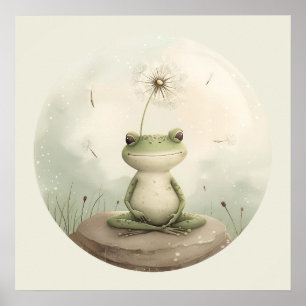 Poster Dandelion de méditation de grenouille
