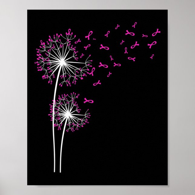 Poster Dandelion Faith Hope Love Cancer du sein Sensibili (Devant)