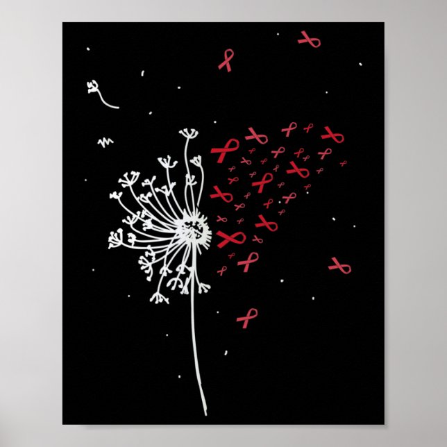 Poster Dandelion HIV Aids Cerveau Aneurysme AVC Cool Awar (Devant)