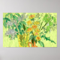 Dandelions Cerisier Cerisier Fleurs d'été Art Flor