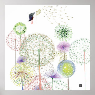 POSTER DANDELIONSBIRD