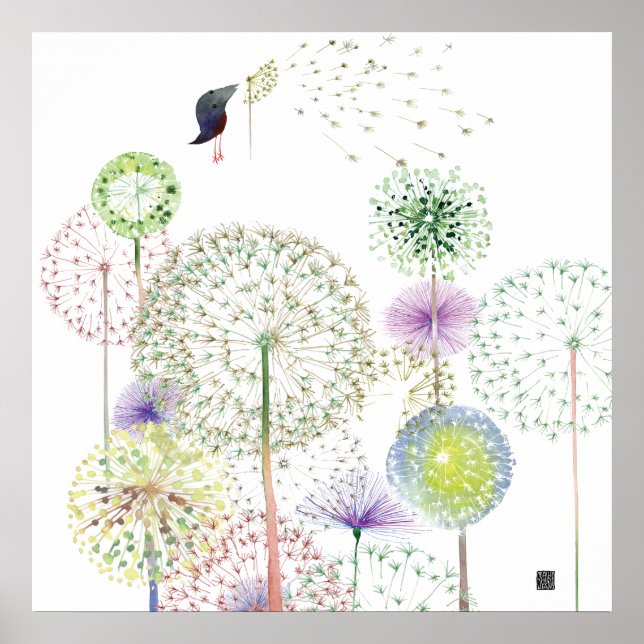 POSTER DANDELIONSBIRD (Devant)