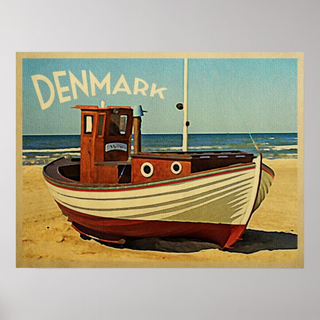 Poster Danemark Bateau de pêche (Devant)