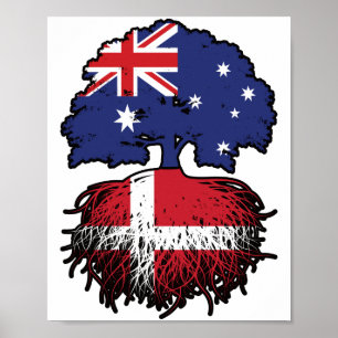 Poster Danemark Danemark Australie Australie racine d'arb