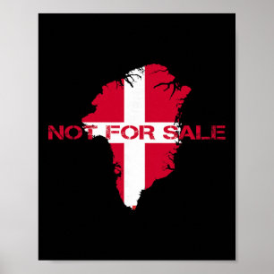 Poster Danemark Drapeau Le Groenland n'est pas à vendre A