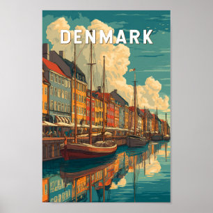 Poster Danemark Illustration Voyage Art Vintage