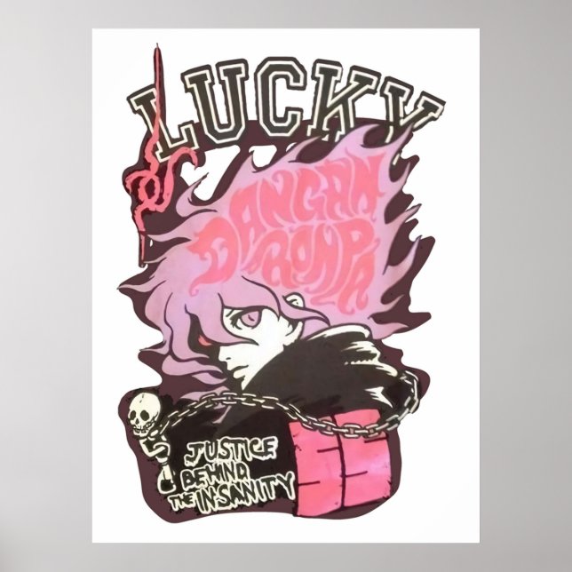 Poster Danganronpa 2 Ultime Lucky Nagito Komaeda rose (Devant)
