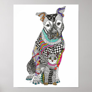 Poster d'ange du gardien de chiens et de chats - 1