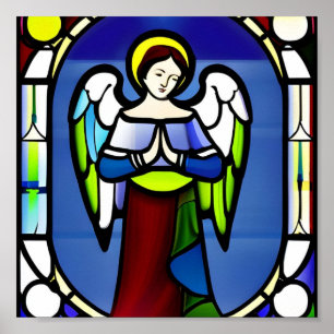 Poster d'ange en verre tendu