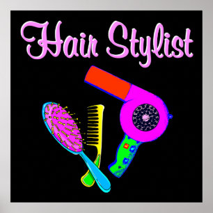 POSTER DANGEREUX CHEVEUX STYLIST TEE - SHIRTS ET CADEAUX