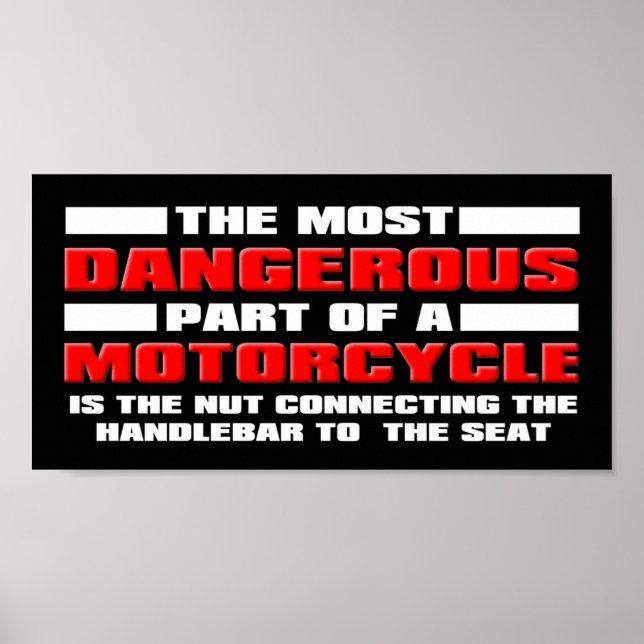 Poster Dangereux Nut Funny Moto Dirt Bike Motocross (Devant)