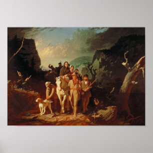 Poster Daniel Boone Escorte Les Colons À Travers L'Écar