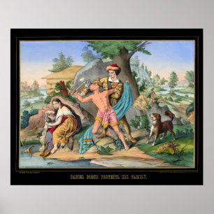 Poster Daniel Boone protège sa famille 1840
