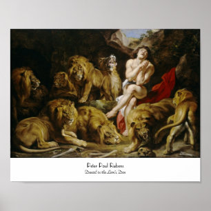 Poster Daniel dans le Den du Lion Peter Paul Rubens peint