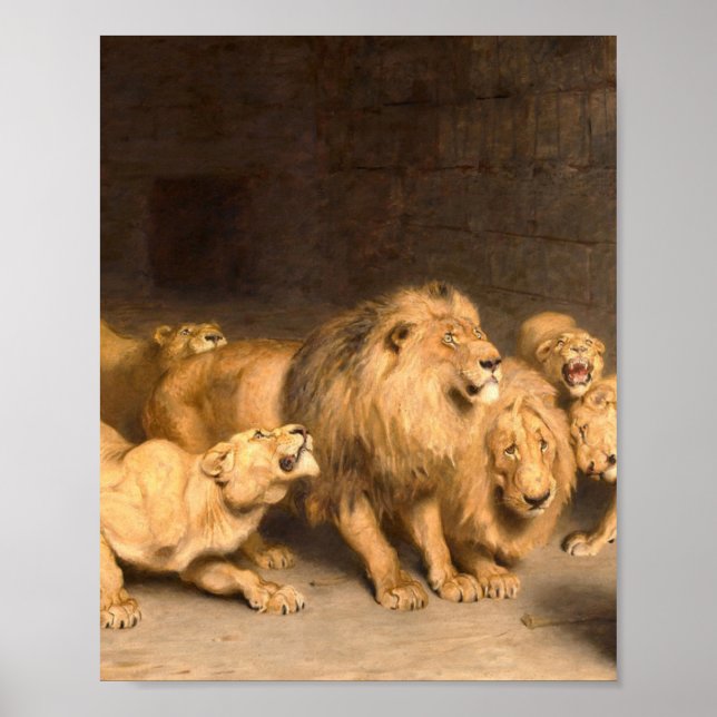 Poster Daniel In The Lions Den 1872 Par Briton Riviere (Devant)