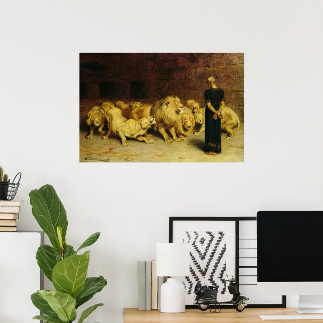 Poster Daniel in the Lions' Den par Briton Riviere (Bureau à domicile)
