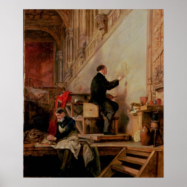 Poster Daniel Maclise peint sa fresque (Devant)