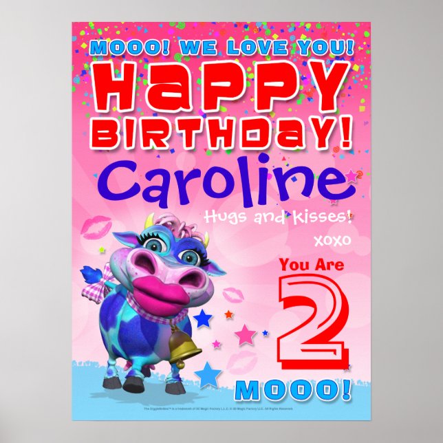 Poster d'anniversaire de 18x24" GiggleBellies Kiss (Devant)