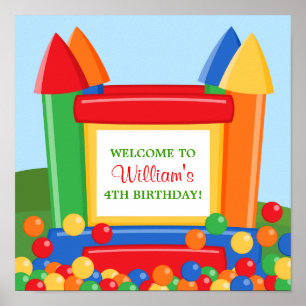 Poster d'anniversaire de Bounce House