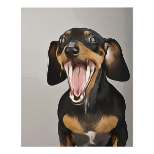 Poster d'anniversaire de Dachshund Yawning Dachshu